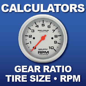 Technical Help - RPM Calculator Tire Size conversion Rear End Gear Ratio Calculator